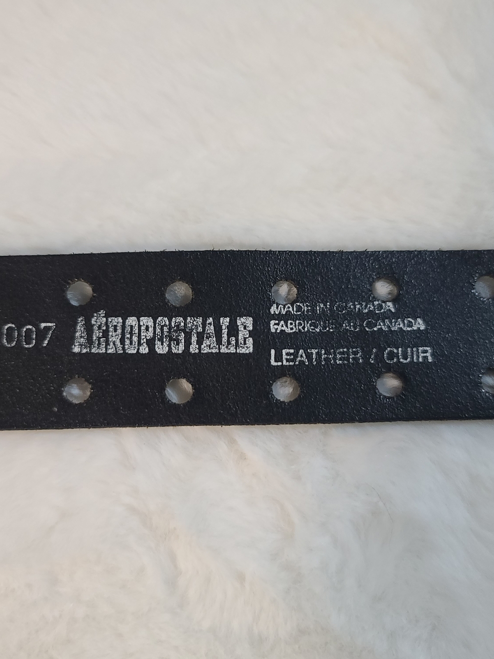 Aeropostale Black Leather Men’s Perforated Belt